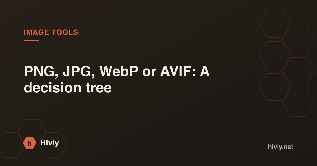 PNG, JPG, WebP or AVIF: A decision tree